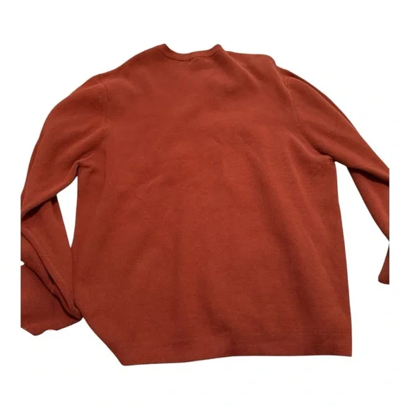 Saddlebred Rust Knit Sweater Large Cotton Cozy Core Classic Minimalist - Picture 2 of 4
